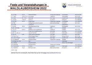 Feste und Veranstaltungen in Waldlaubersheim Feste und Veranstaltungen in Waldlaubersheim