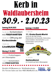 Waldlaubersheim lädt zur Kerb mit Ernte-Dank-Markt Waldlaubersheim lädt zur Kerb mit Ernte-Dank-Markt
